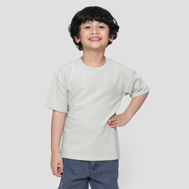 Little M Texture Ktg Kaos Oversize Anak Laki-laki