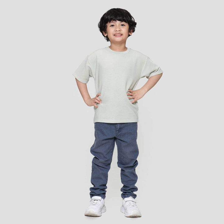 Little M Texture Ktg Kaos Oversize Anak Laki-laki