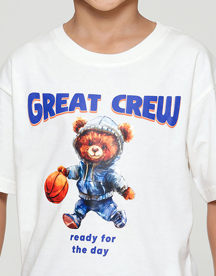 Little M Great Crew Kaos Oversize Anak Laki-laki