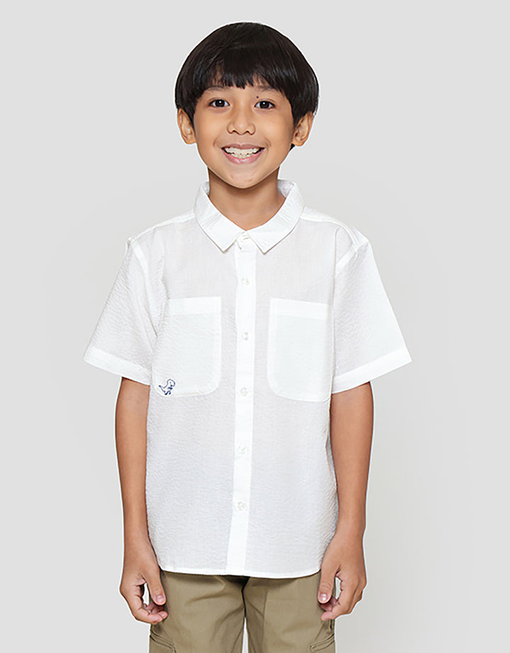 Little M Kantong T-Rex Kemeja Anak Laki-laki