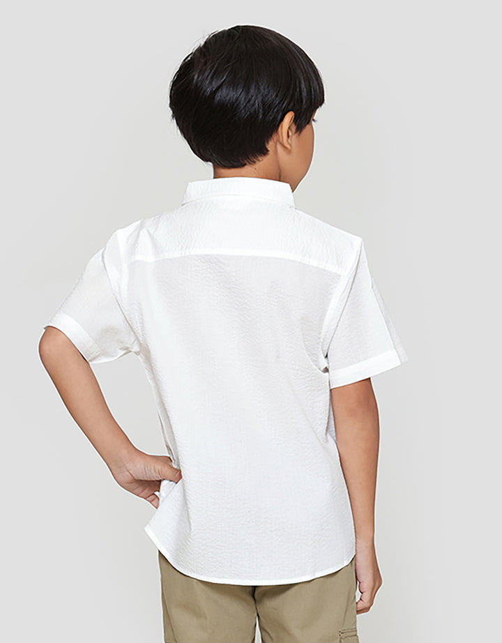 Little M Kantong T-Rex Kemeja Anak Laki-laki