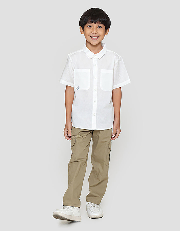 Little M Kantong T-Rex Kemeja Anak Laki-laki