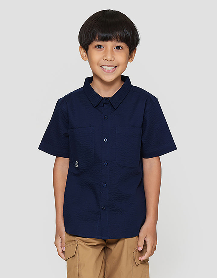 Little M Kantong Tricera Kemeja Anak Laki-laki