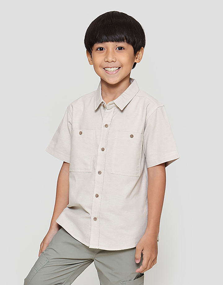 Little M Kantong 2 Kancing Kemeja Anak Laki-laki