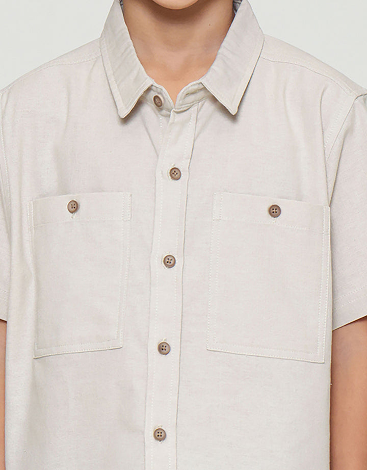 Little M Kantong 2 Kancing Kemeja Anak Laki-laki