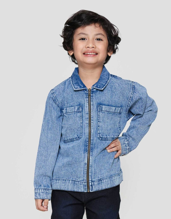 Little M Res Kantong Jaket Denim Anak Laki-laki