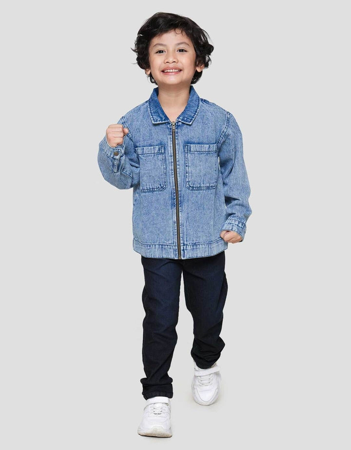 Little M Res Kantong Jaket Denim Anak Laki-laki