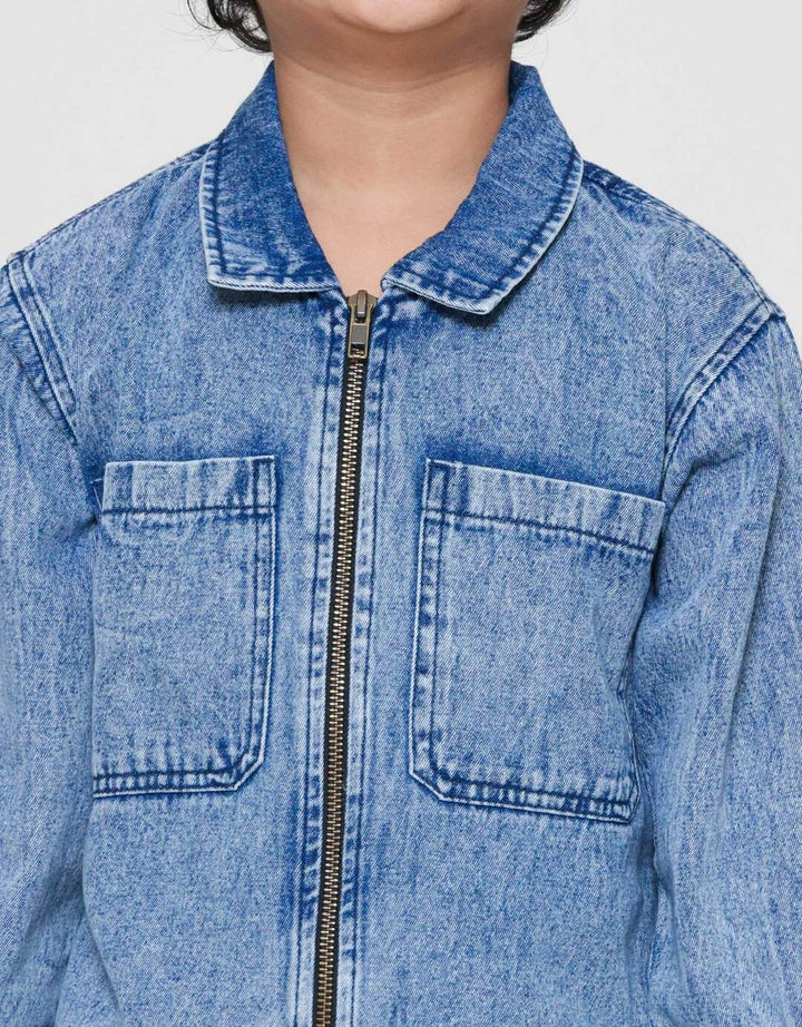 Little M Res Kantong Jaket Denim Anak Laki-laki