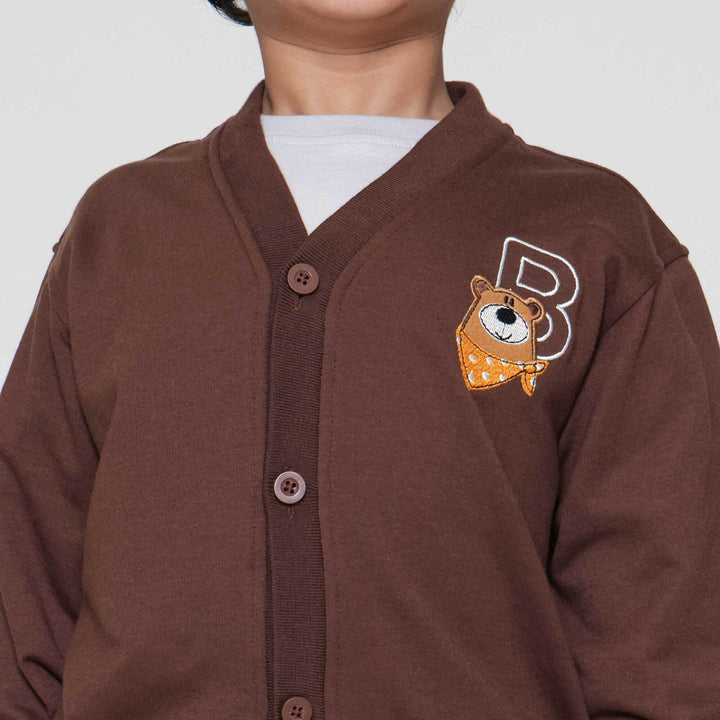 Little M Cardigan Apl Bear Jaket Anak Laki-laki