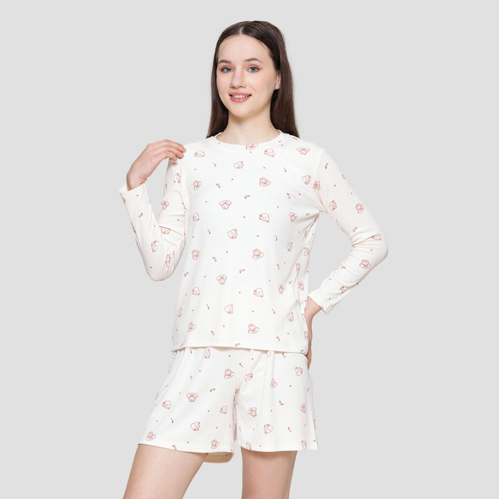 Disney Knit Stripe Chip Dale  Setelan Piyama Wanita