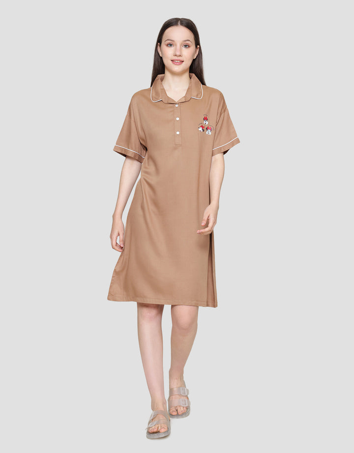 Disney Solid Minnie Midi Dress Wanita