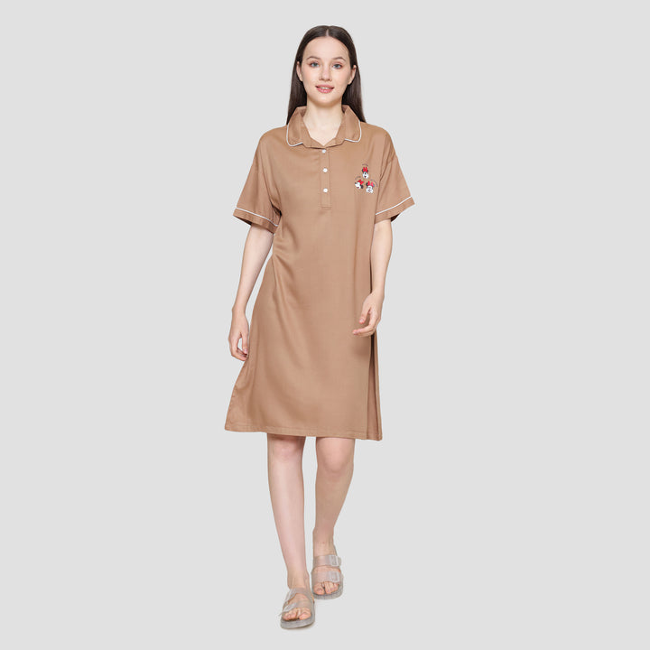 Disney Solid Minnie Midi Dress Wanita