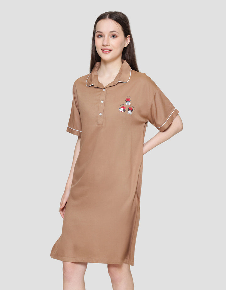 Disney Solid Minnie Midi Dress Wanita