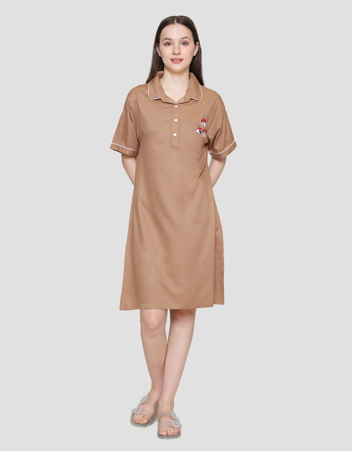 Disney Solid Minnie Midi Dress Wanita