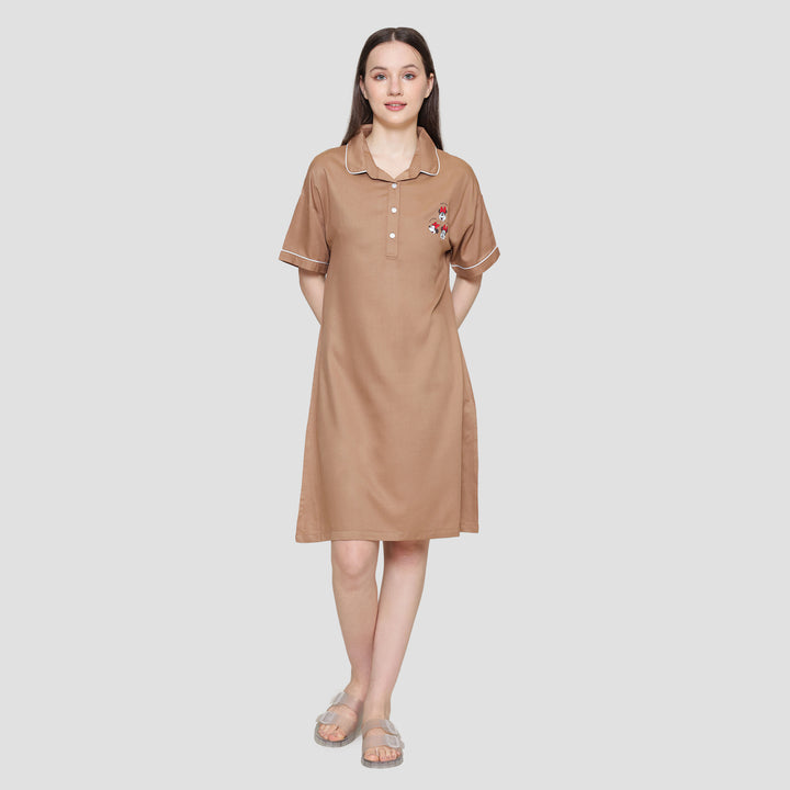 Disney Solid Minnie Midi Dress Wanita