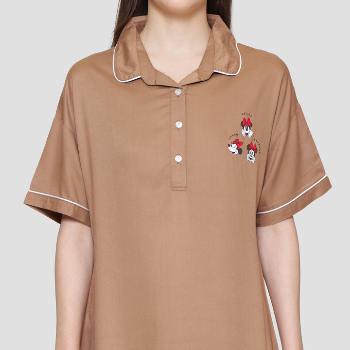 Disney Solid Minnie Midi Dress Wanita