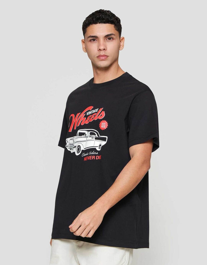 Aos Theme Rockstar Car Wheels Kaos Pria