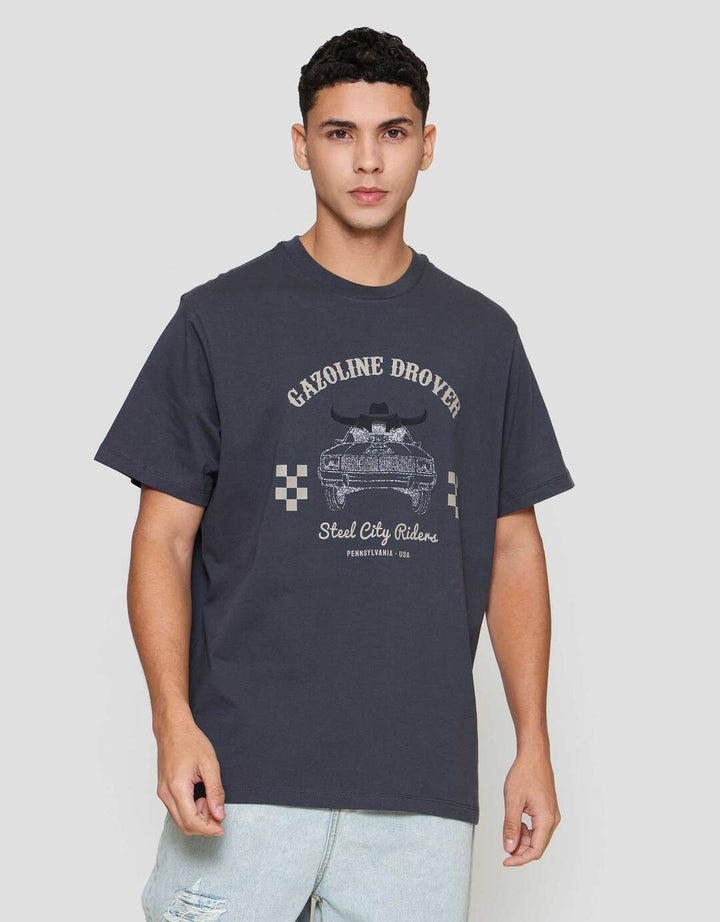 Aos Theme Rockstar Car Gazoline Kaos Pria