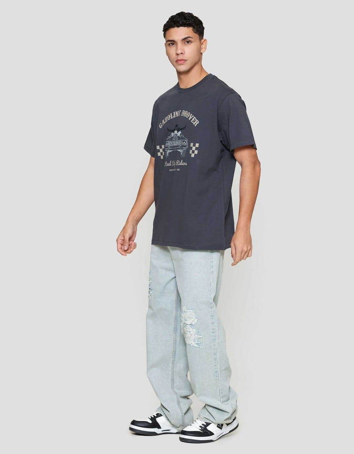 Aos Theme Rockstar Car Gazoline Kaos Pria