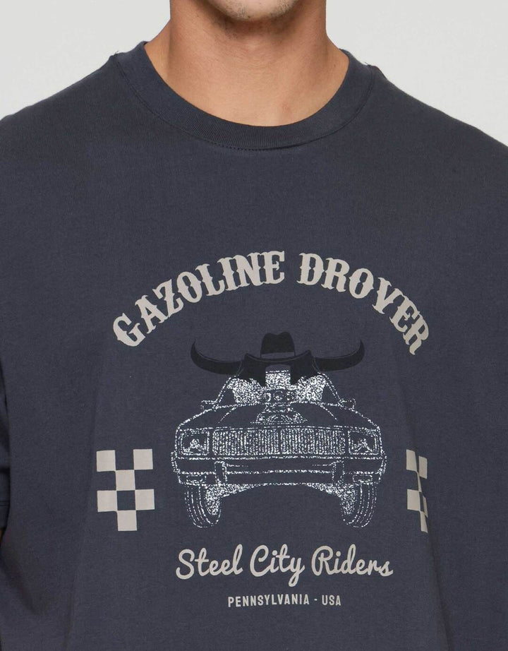 Aos Theme Rockstar Car Gazoline Kaos Pria