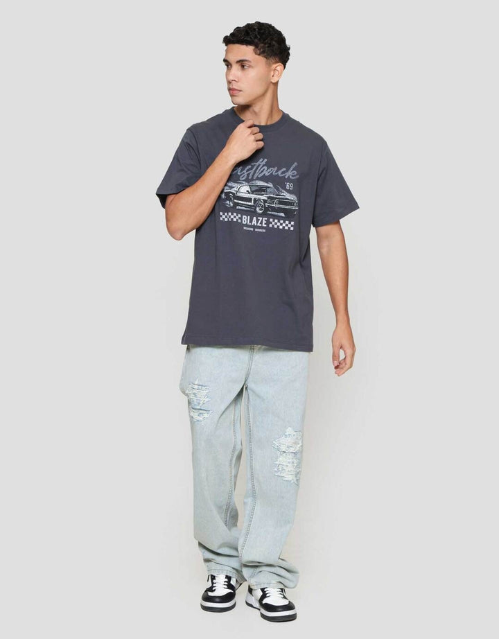 Aos Theme Rockstar Car Blaze Kaos Pria