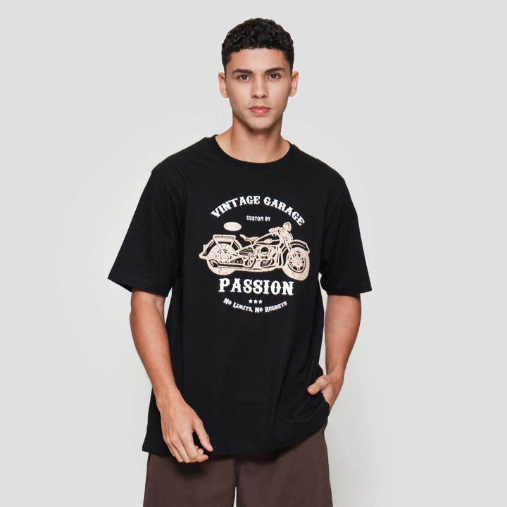 Aos Theme Rockstar Motorcycle Vintage Kaos Pria