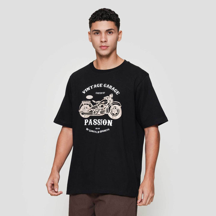 Aos Theme Rockstar Motorcycle Vintage Kaos Pria