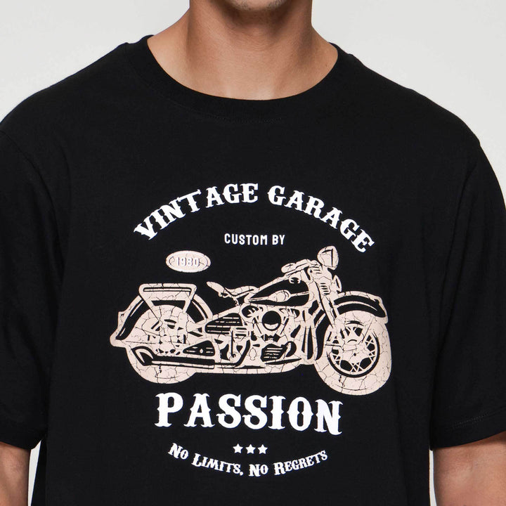 Aos Theme Rockstar Motorcycle Vintage Kaos Pria