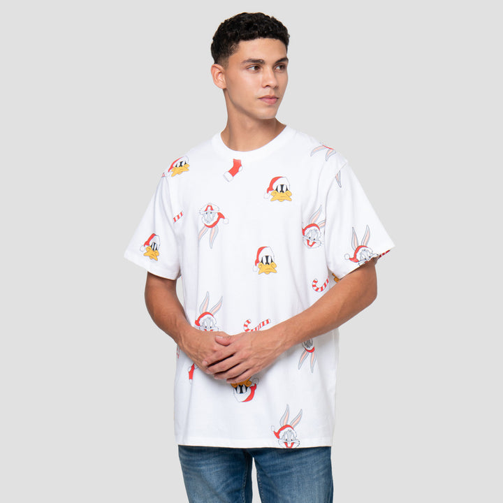 Aos Theme Tbnd Wb Christmas Collection Looney Tunes Kaos Pria