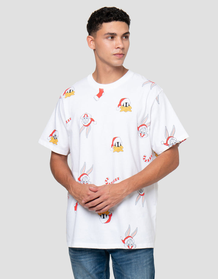 Aos Theme Tbnd Wb Christmas Collection Looney Tunes Kaos Pria