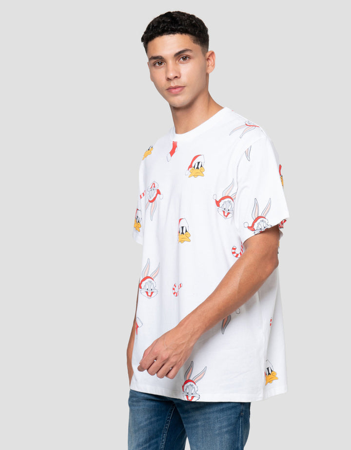 Aos Theme Tbnd Wb Christmas Collection Looney Tunes Kaos Pria