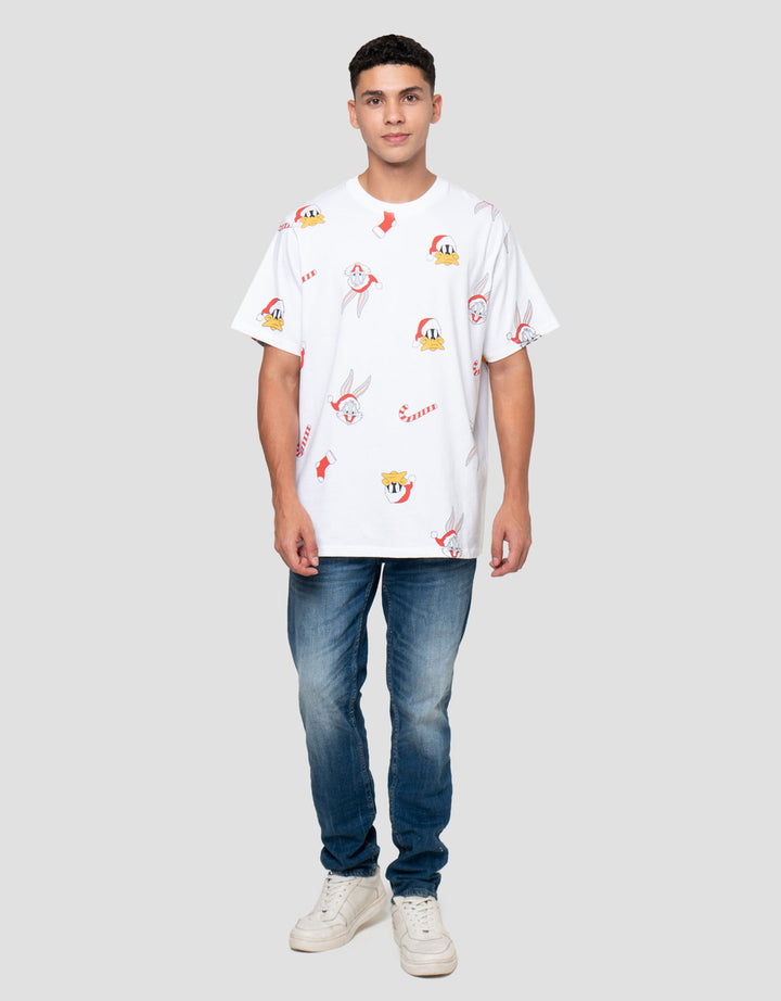 Aos Theme Tbnd Wb Christmas Collection Looney Tunes Kaos Pria