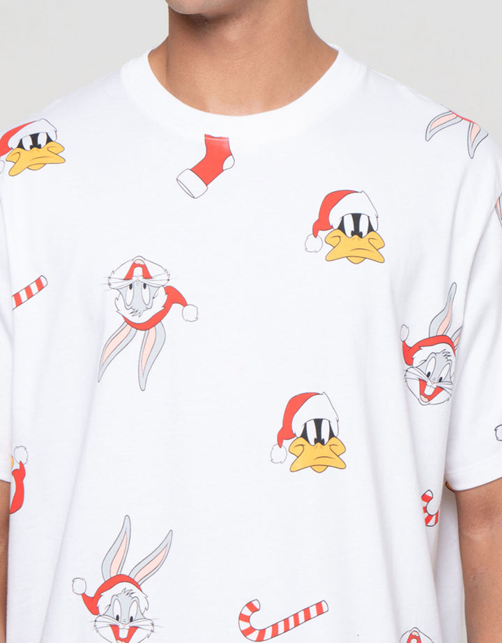 Aos Theme Tbnd Wb Christmas Collection Looney Tunes Kaos Pria