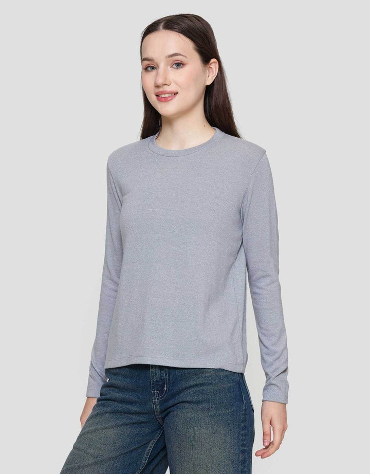 St. Yves Soft Melange Knit Crew Neck Kaos Wanita