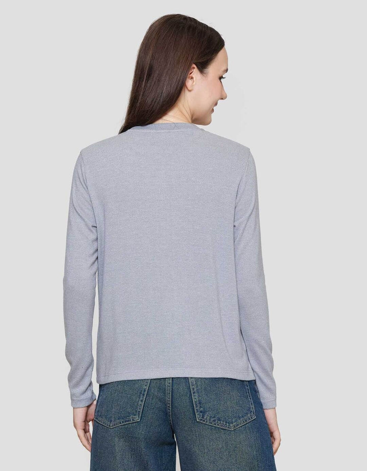 St. Yves Soft Melange Knit Crew Neck Kaos Wanita