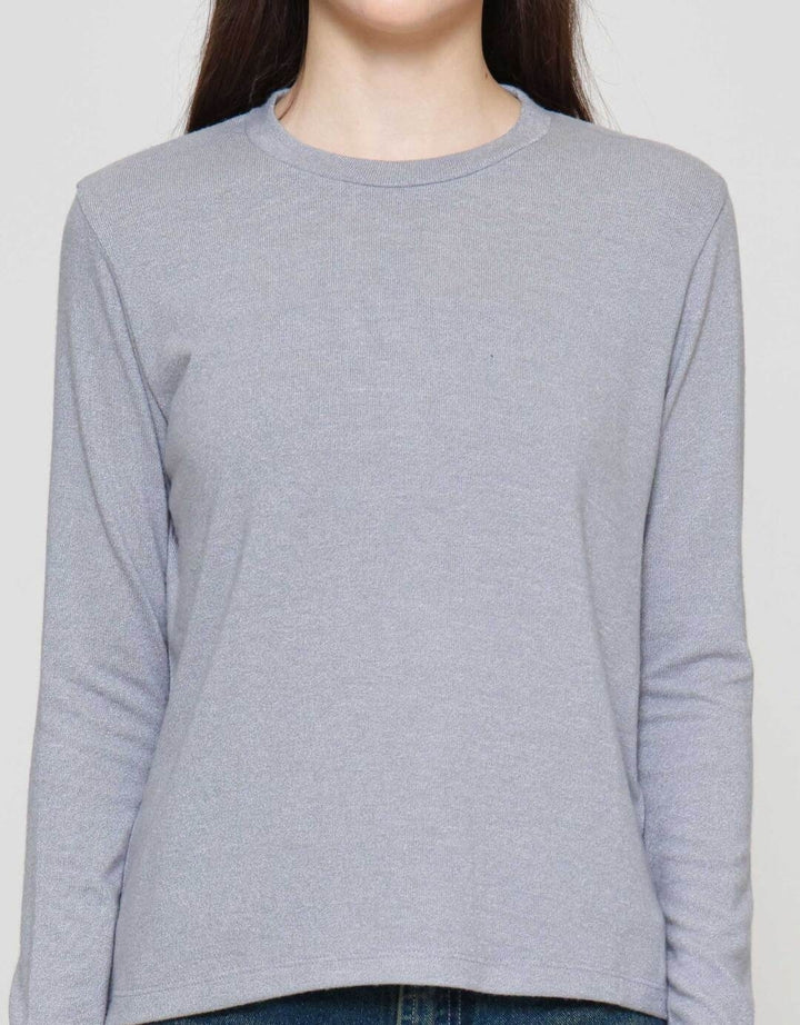 St. Yves Soft Melange Knit Crew Neck Kaos Wanita