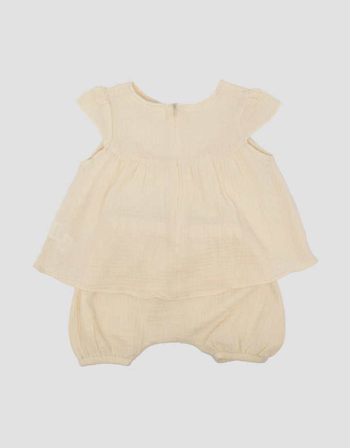 Little M Dress Textured Cringcle Pakaian Setelan Bayi