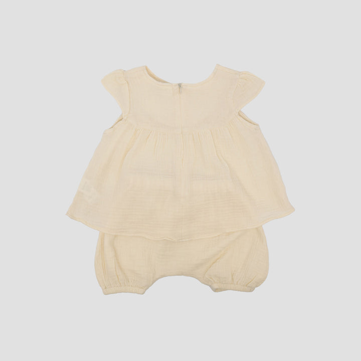 Little M Dress Textured Cringcle Pakaian Setelan Bayi