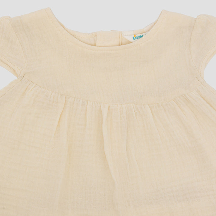 Little M Dress Textured Cringcle Pakaian Setelan Bayi