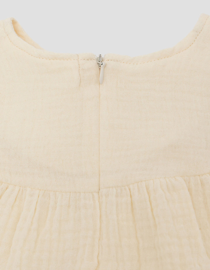 Little M Dress Textured Cringcle Pakaian Setelan Bayi