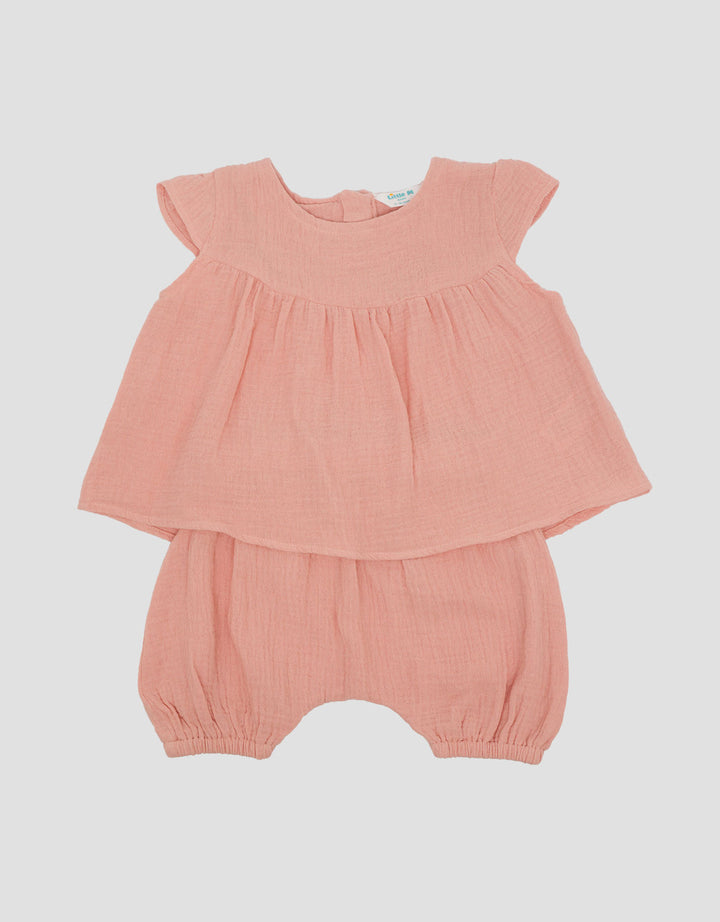 Little M Woven Cringcle Pakaian Setelan Bayi