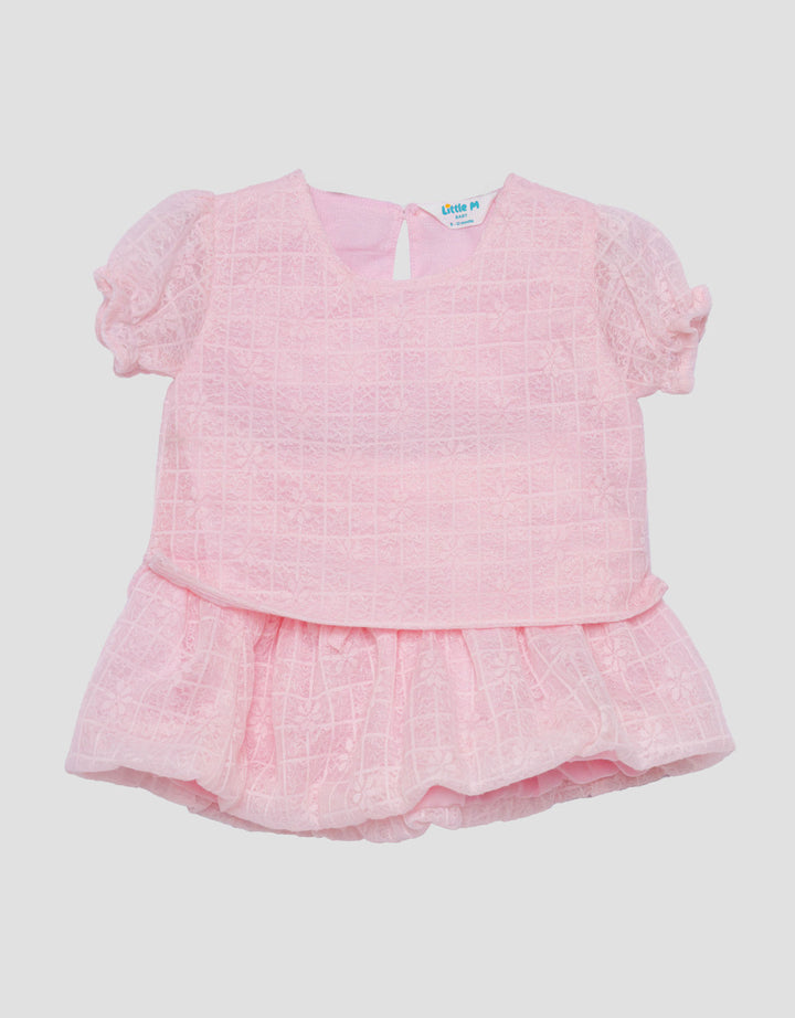 Little M Party With Lace Pakaian Setelan Bayi