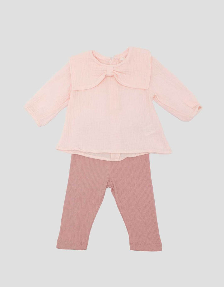 Little M Woven With Big Bow Pakaian Setelan Bayi