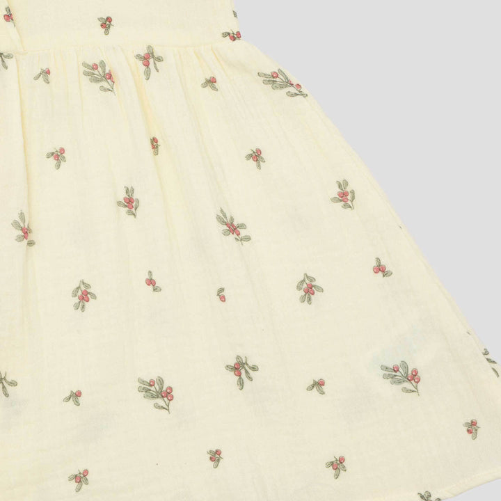 Little M Textured Cringcle Print Cherry Midi Dress Bayi