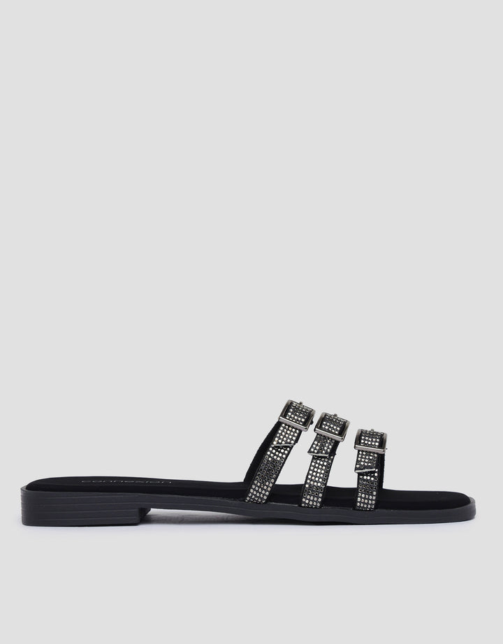 Connexion Three Buckle Sandal Slipper Wanita