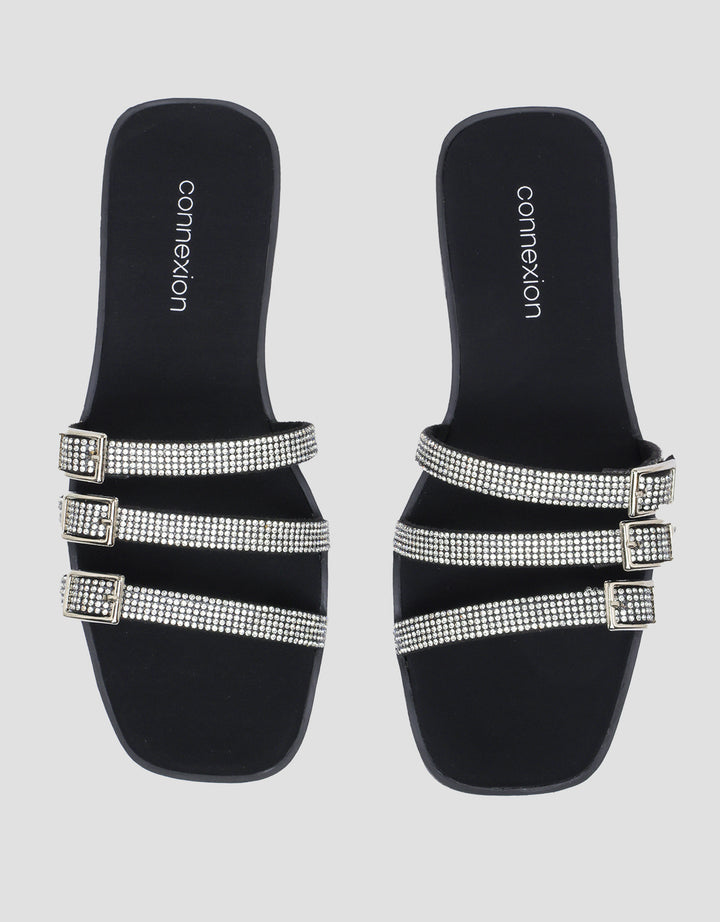 Connexion Three Buckle Sandal Slipper Wanita