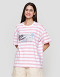 Disney Print Stripe Zootopia Kaos Oversize Wanita