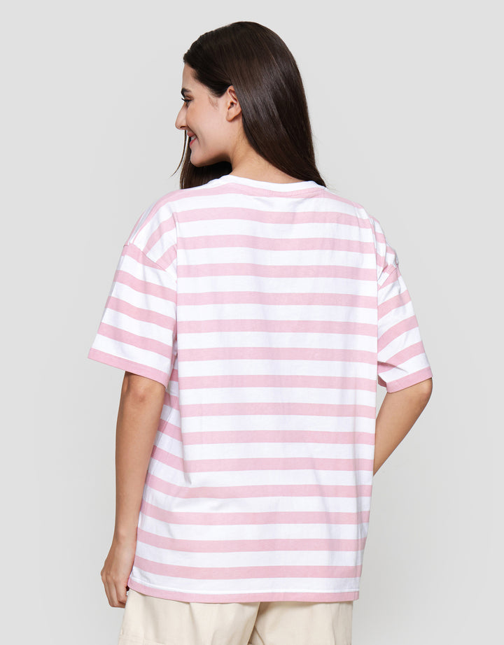 Disney Print Stripe Zootopia Kaos Oversize Wanita