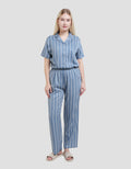 St. Yves Woven Stripe Denim Setelan Piyama Wanita