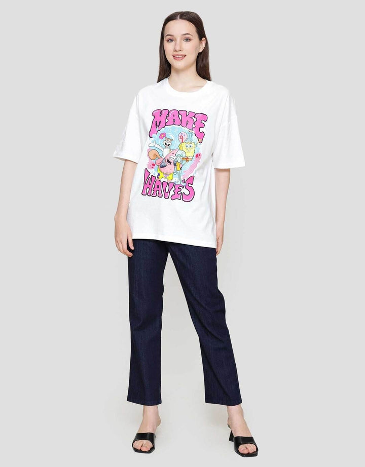 Nevada Oversize Print Spongebob Kaos Wanita